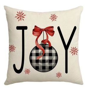 🎄BOGO ITEM🎄NIP Pillow Cover Ornament Buffalo Plaid, “Joy” Zipper NO INSERT